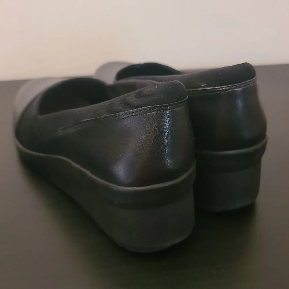 Clarks Women's Suttyn Walk Leather Wedges Black Leather Sz 11 New Nwob $100Msrp